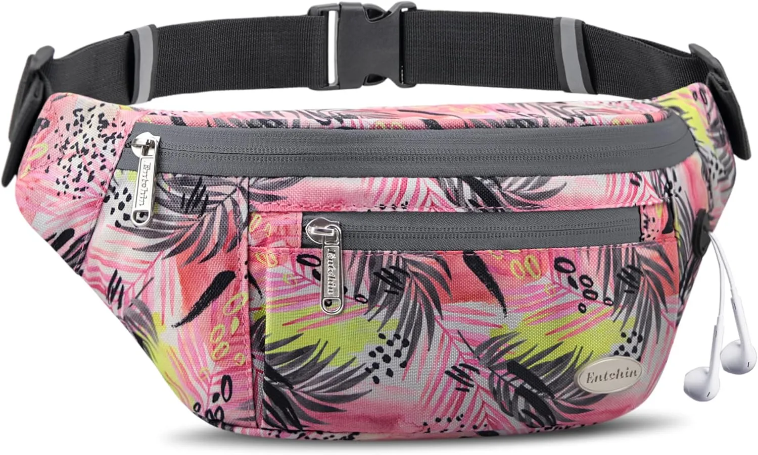 Entchin Fanny Pack for Women Men,Crossbody Belt Bag with 4-Zipper Pockets,Adjustable Waist Bag Pack,One of the Most Popular Travel Essential Gifts for Walking,Traveling,Cycling and Shopping