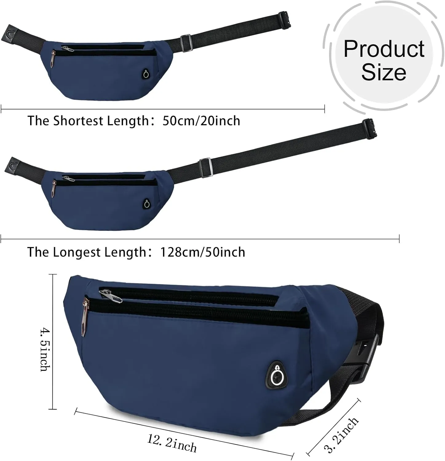 Fanny Pack for Women Men,Crossbody Fanny Pack Water Resistant Sports Waist Bag Pack, Belt Bag for Travel Hiking Running