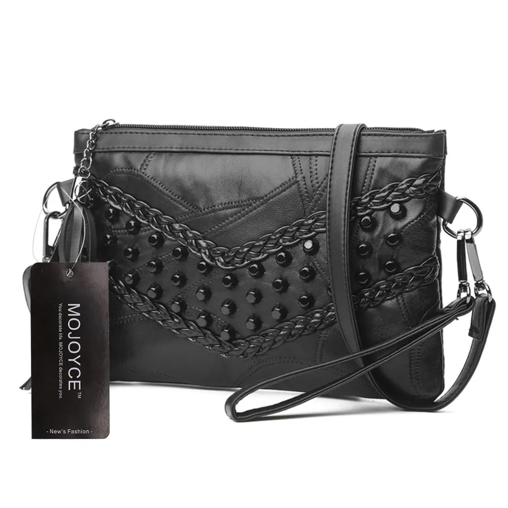Fashion PU Leather Rivet Envelope Crossbody Bag for Women 2020 Female Clutch Messenger Bags Ladies Purse Bolsas Feminina Mujer