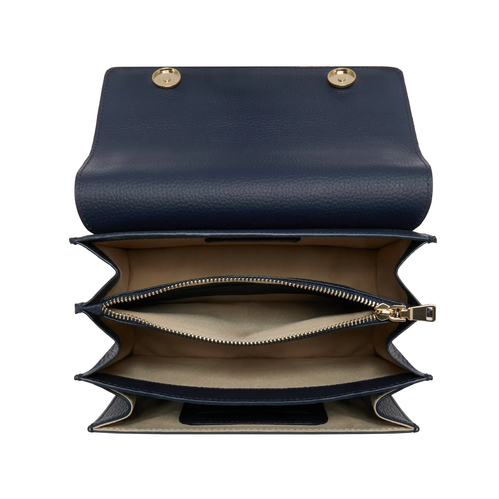 Femme Forte Valerie blue calfskin leather shoulder bag