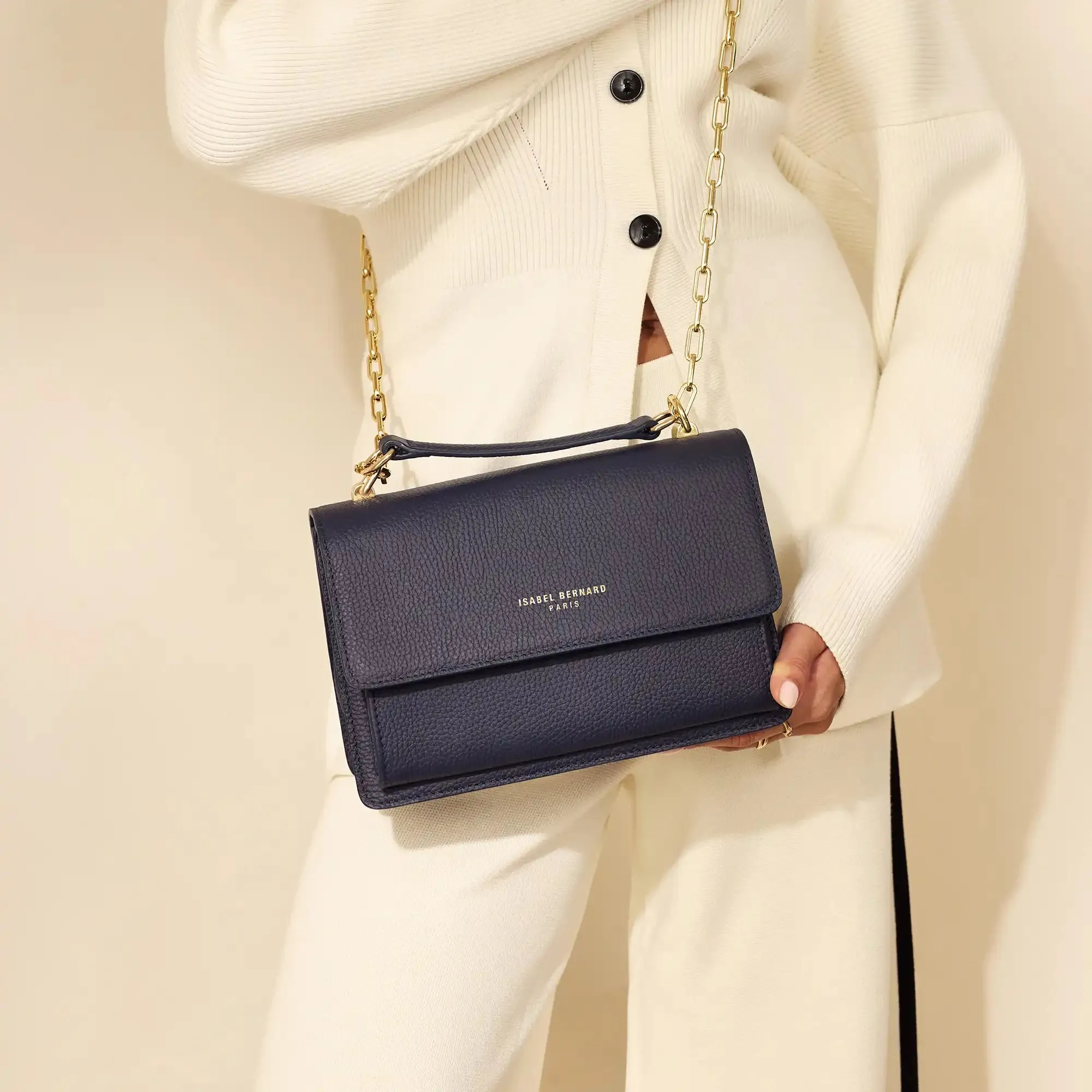 Femme Forte Valerie blue calfskin leather shoulder bag