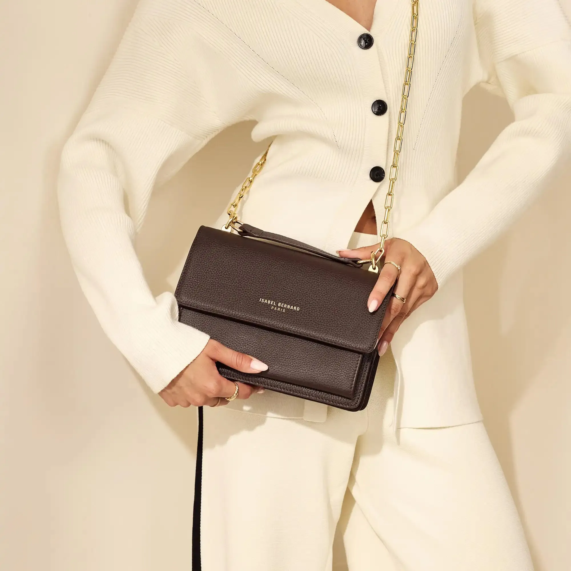 Femme Forte Valerie brown calfskin leather shoulder bag