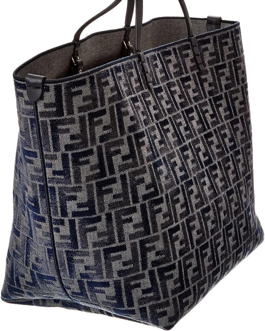 FENDI Roll Large FF Canvas & Leather Tote