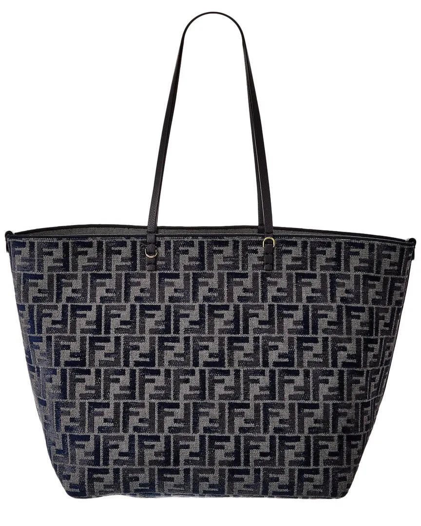 FENDI Roll Large FF Canvas & Leather Tote