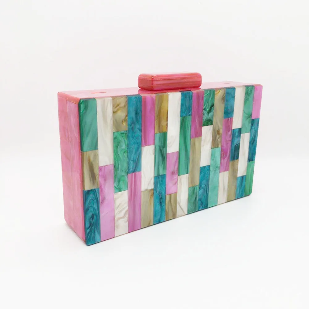 Feria Multi-Color Acrylic Evening Box Clutch