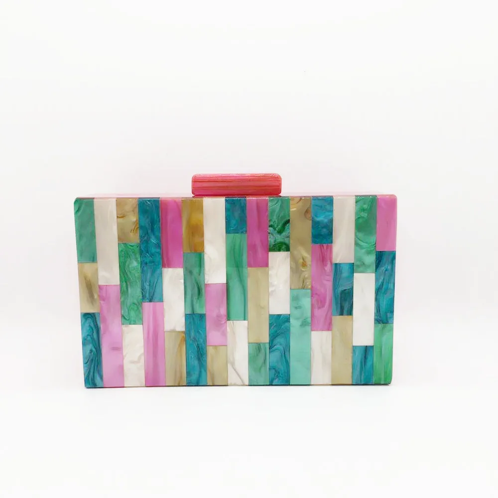 Feria Multi-Color Acrylic Evening Box Clutch