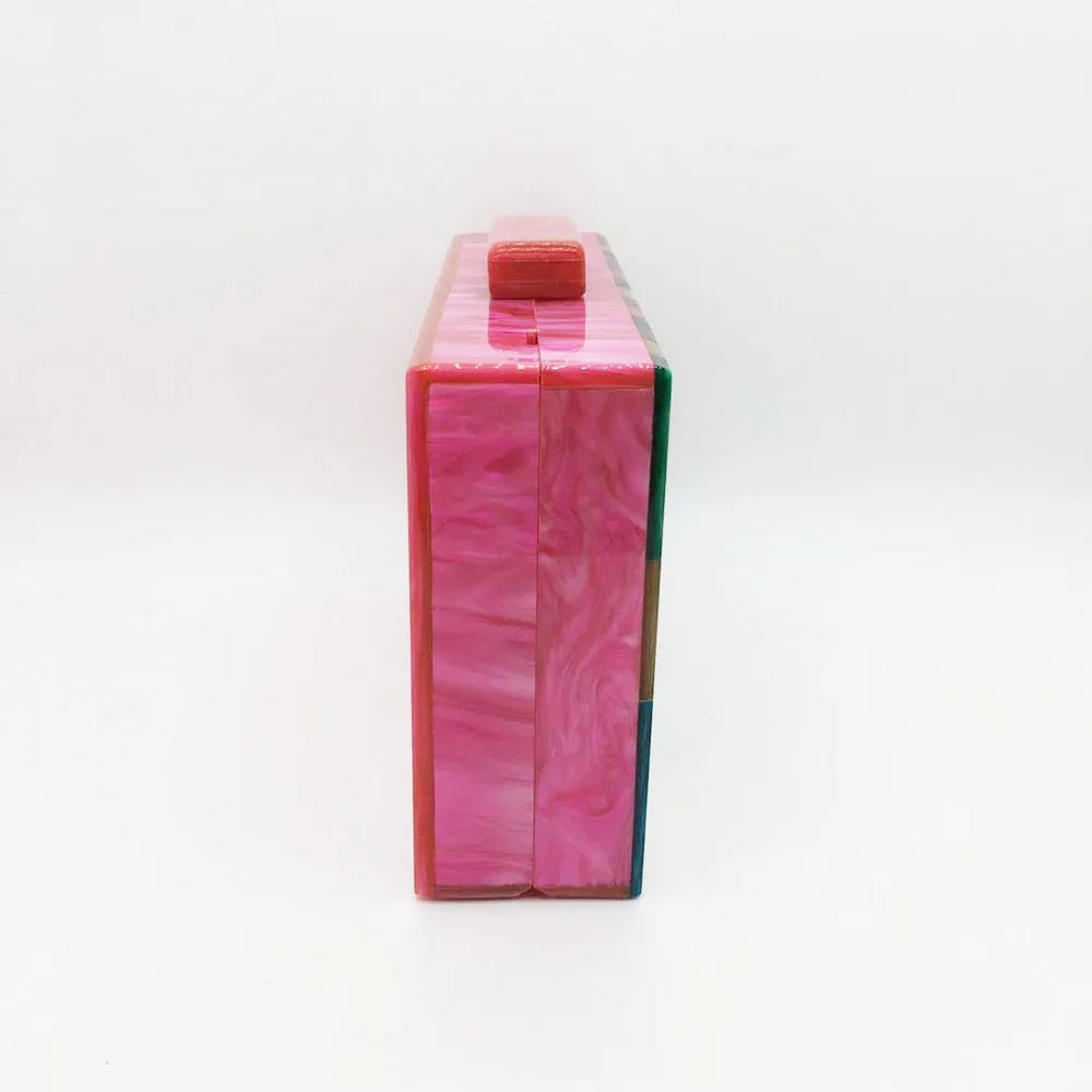Feria Multi-Color Acrylic Evening Box Clutch