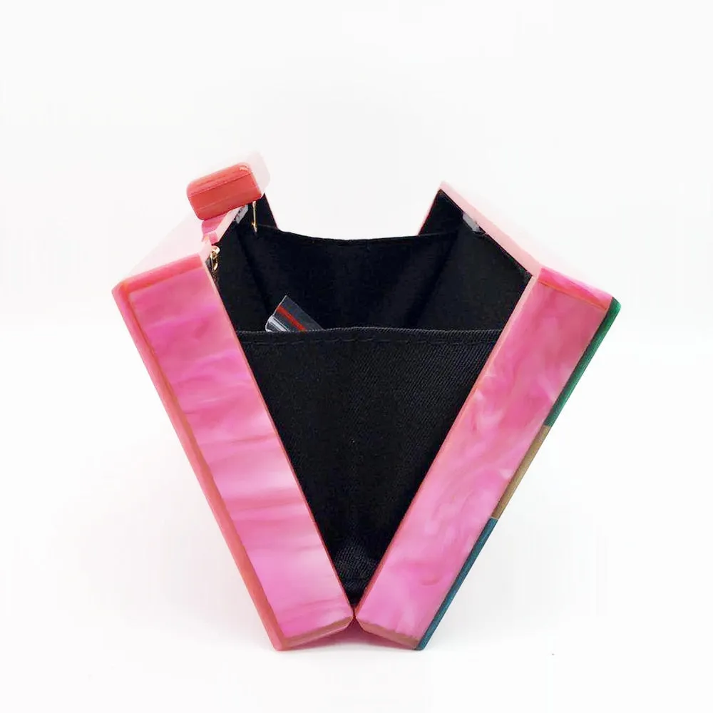 Feria Multi-Color Acrylic Evening Box Clutch