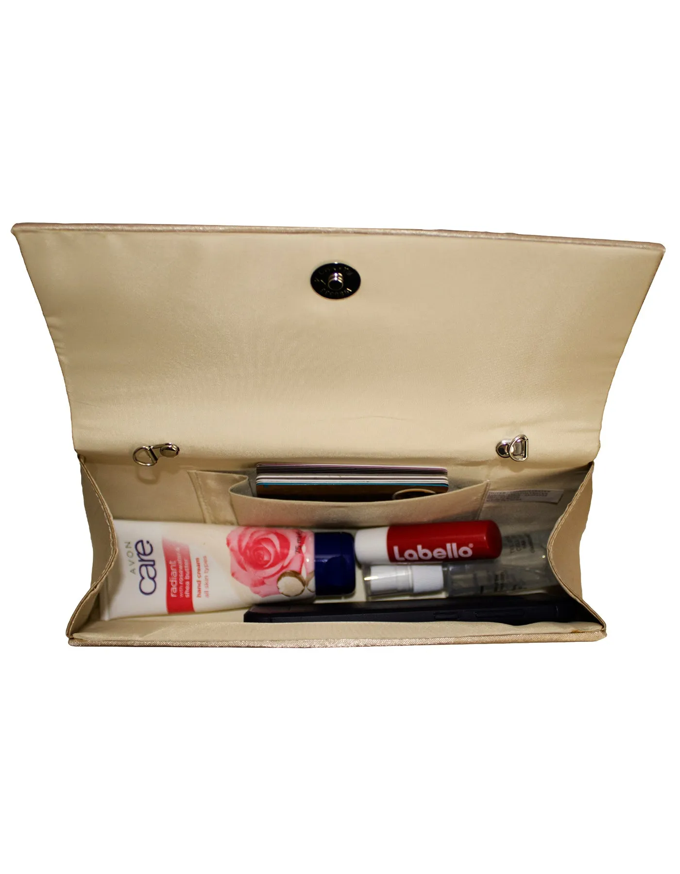 Fino T732-2 Satin Flower Evening Clutch Bag with Chain- Set of 5
