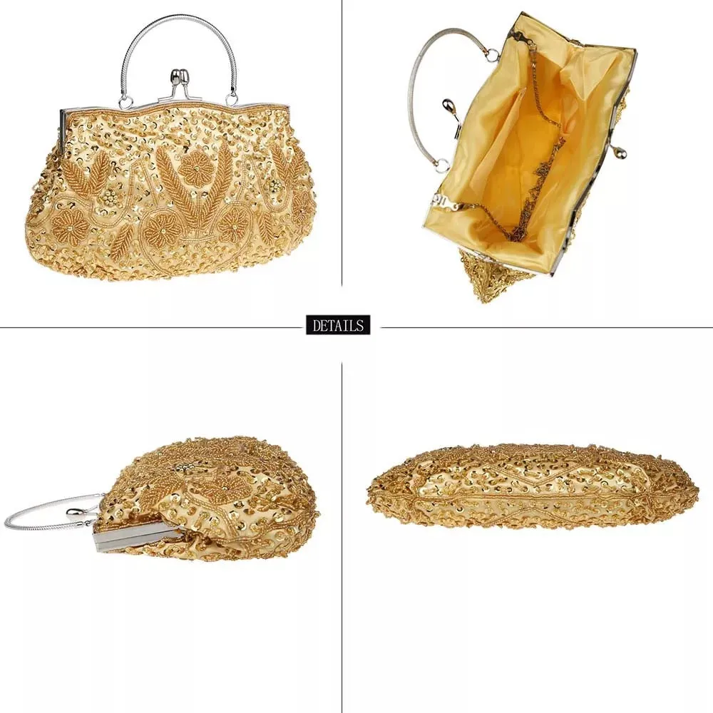 Gold Beaded Evening Bag