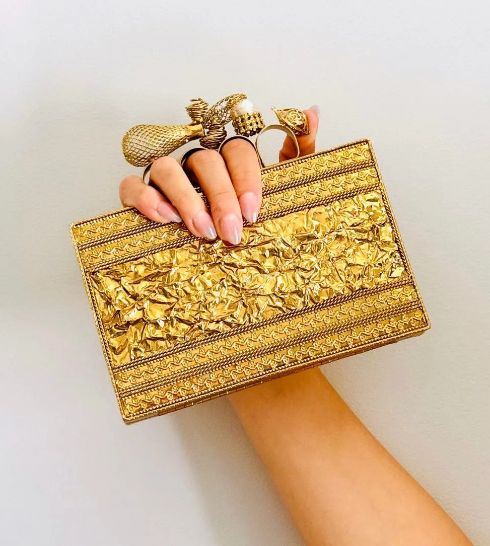 Handcrafted Golden Clutch