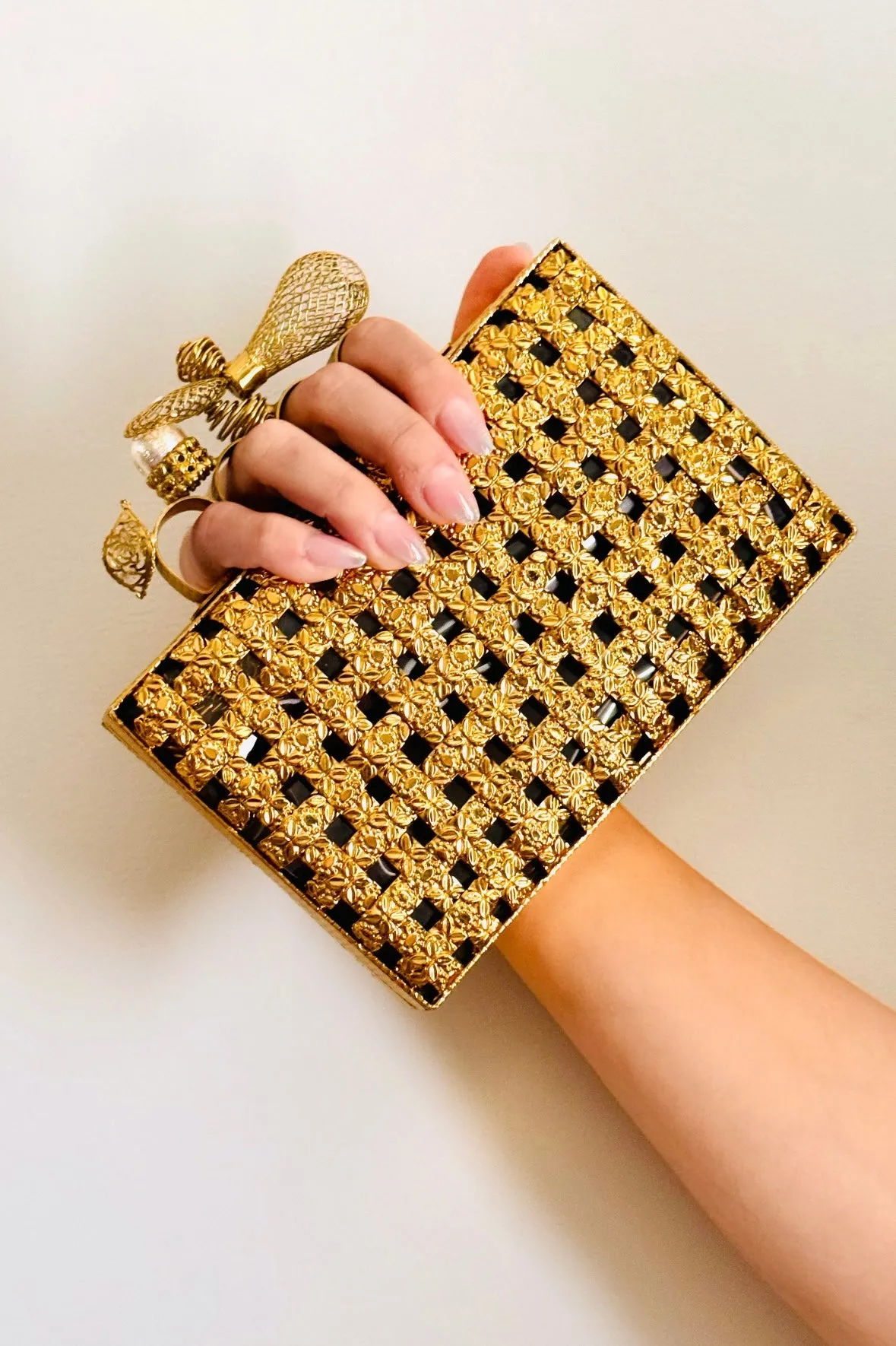 Handcrafted Golden Clutch