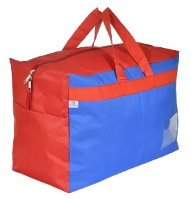 Heart Home Canvas Multi-Purpose Storage Bag/Clothing Storage Organizer(Blue & Red)