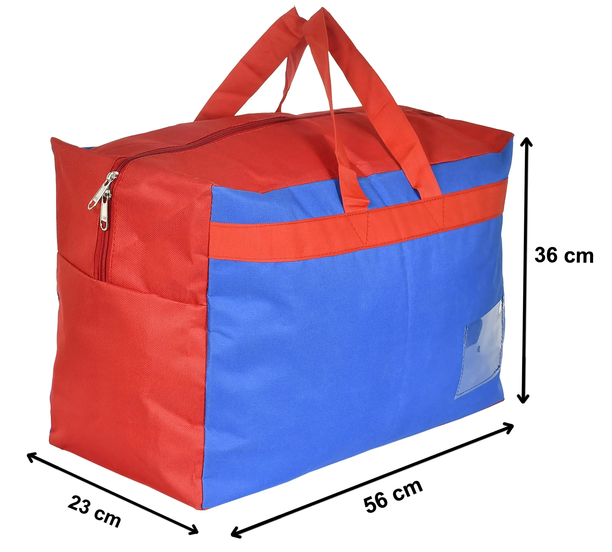 Heart Home Canvas Multi-Purpose Storage Bag/Clothing Storage Organizer(Blue & Red)