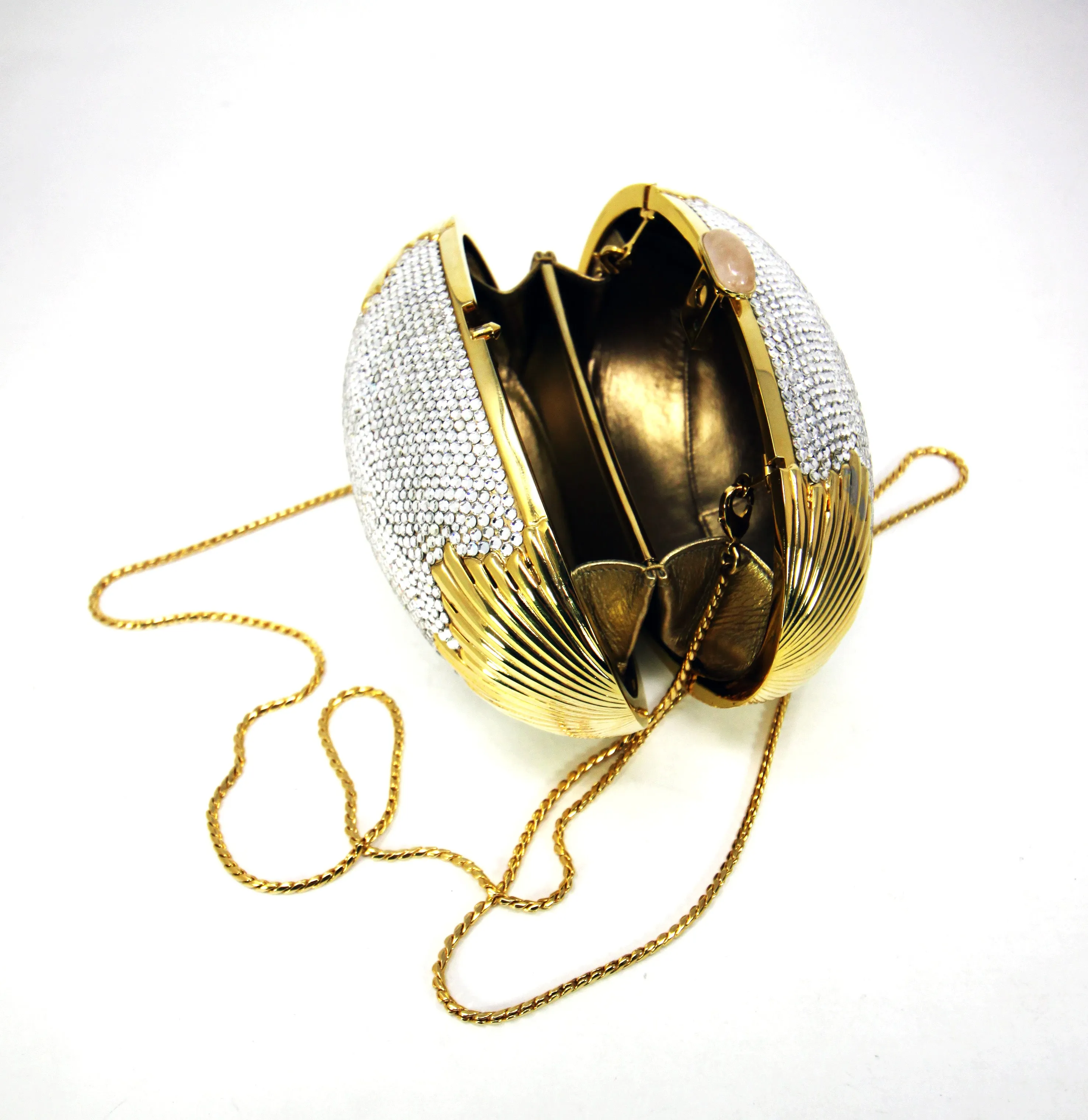 Judith Leiber Swarovski Crystal Egg Minaudiere Evening Bag