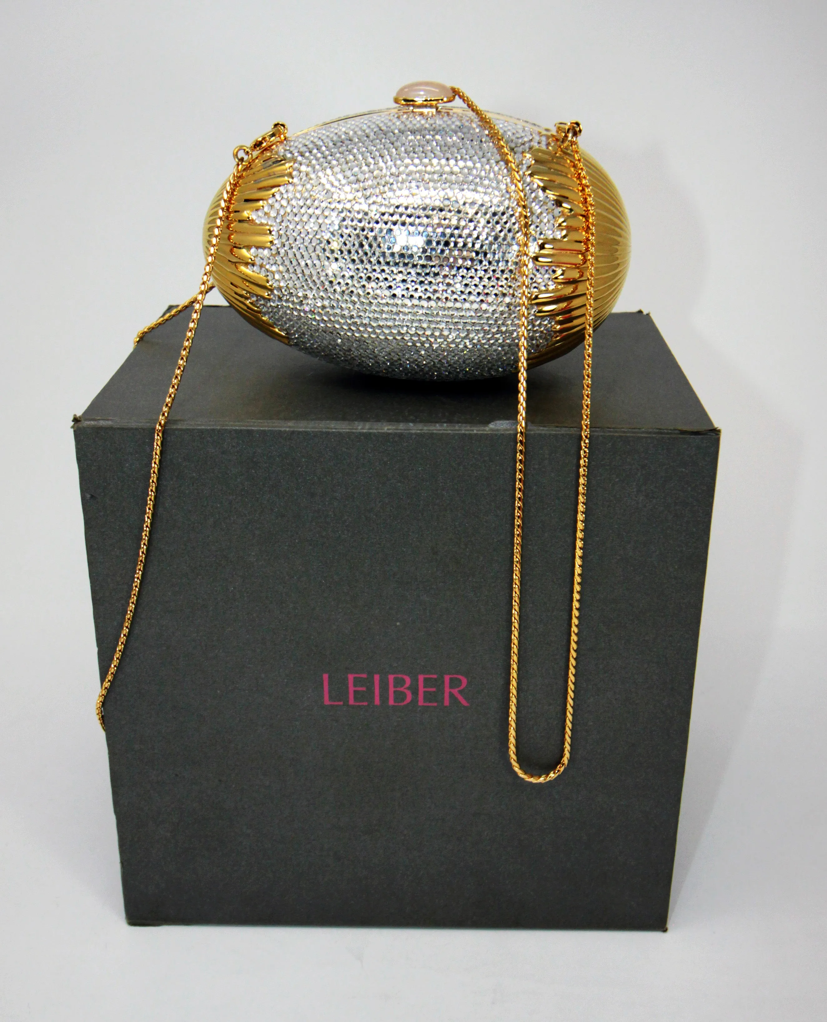 Judith Leiber Swarovski Crystal Egg Minaudiere Evening Bag