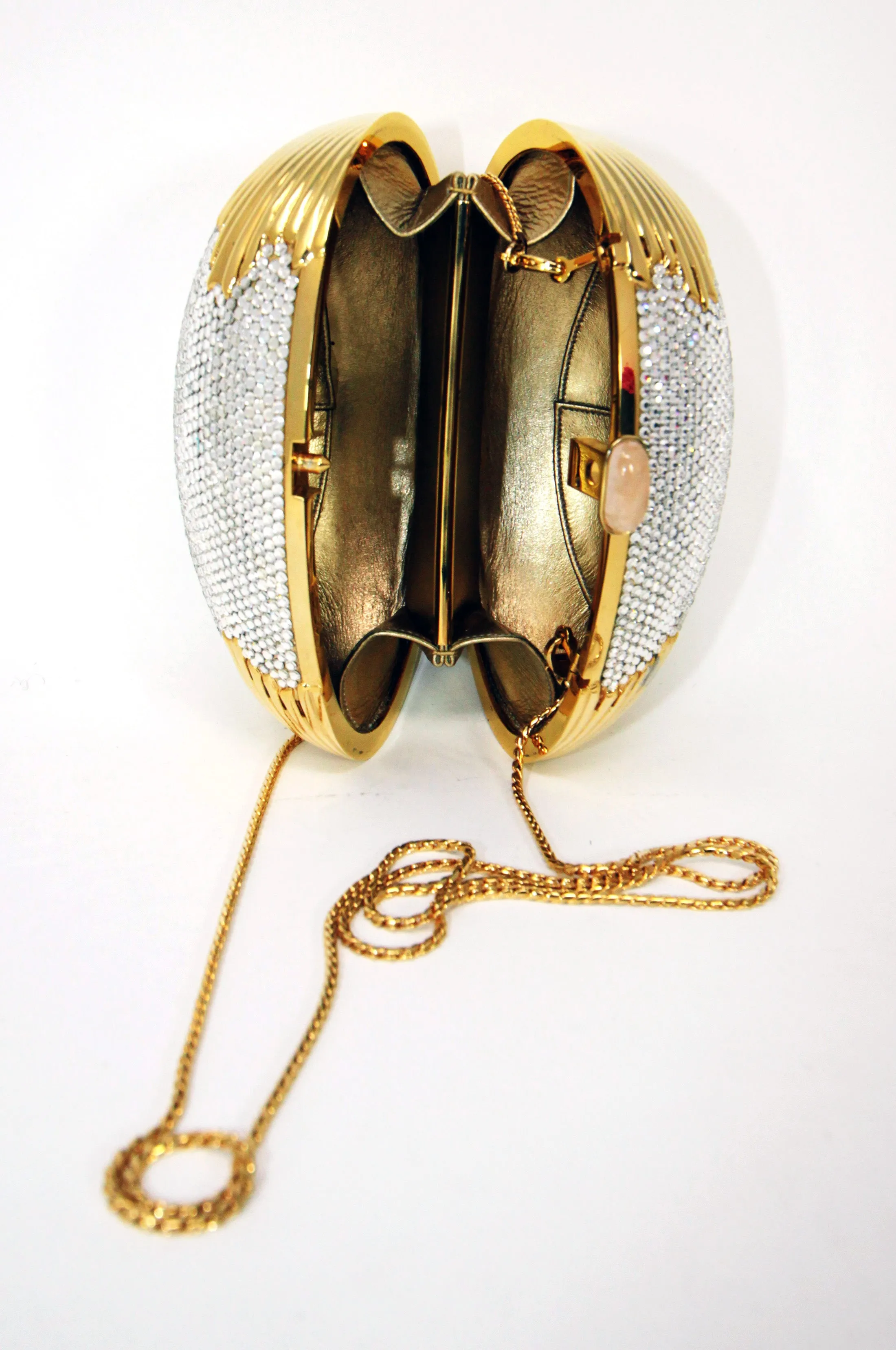 Judith Leiber Swarovski Crystal Egg Minaudiere Evening Bag