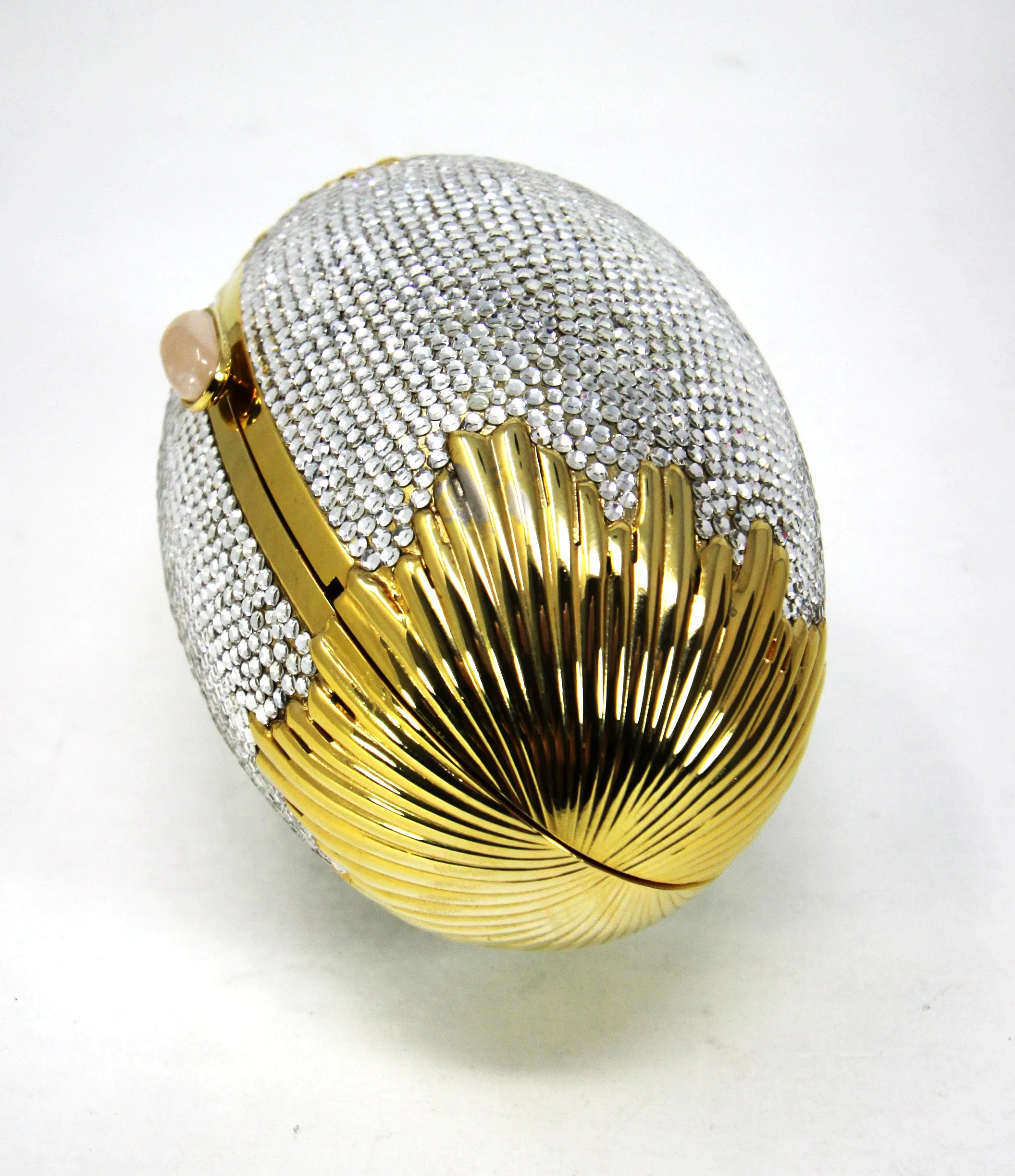 Judith Leiber Swarovski Crystal Egg Minaudiere Evening Bag