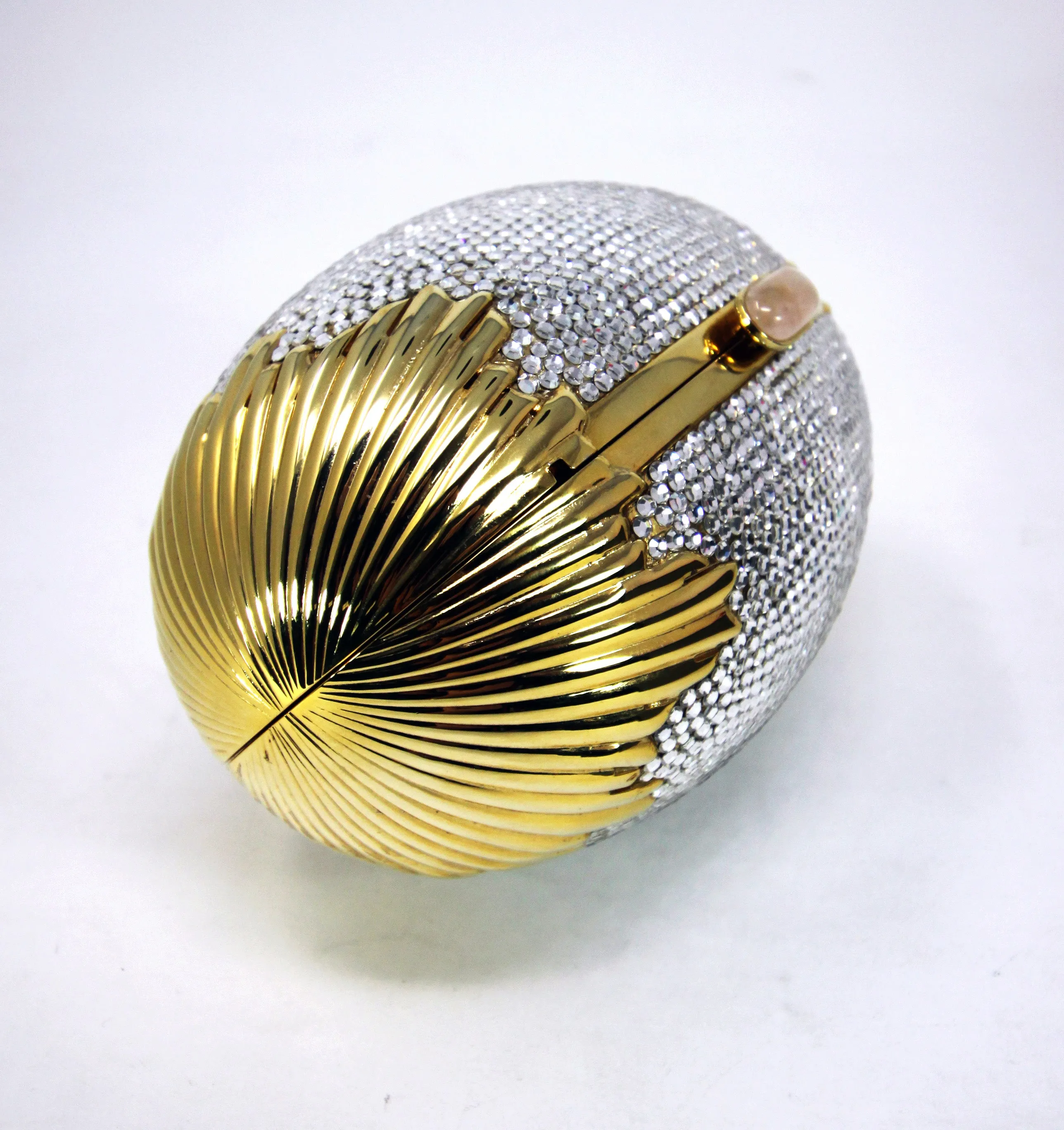 Judith Leiber Swarovski Crystal Egg Minaudiere Evening Bag