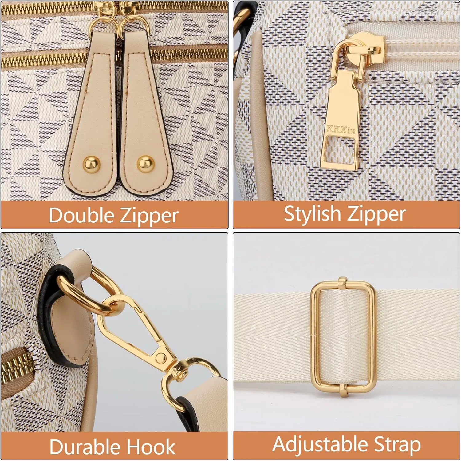 KKXIU Crossbody Sling Bag for Women Trendy Fanny Pack Vegan Leather Chest Bag