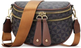 KKXIU Crossbody Sling Bag for Women Trendy Fanny Pack Vegan Leather Chest Bag