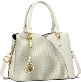 KKXIU Triple Compartments Purses and Handbags for Women Fashion Ladies Satchel Shoulder Top Handle Bag