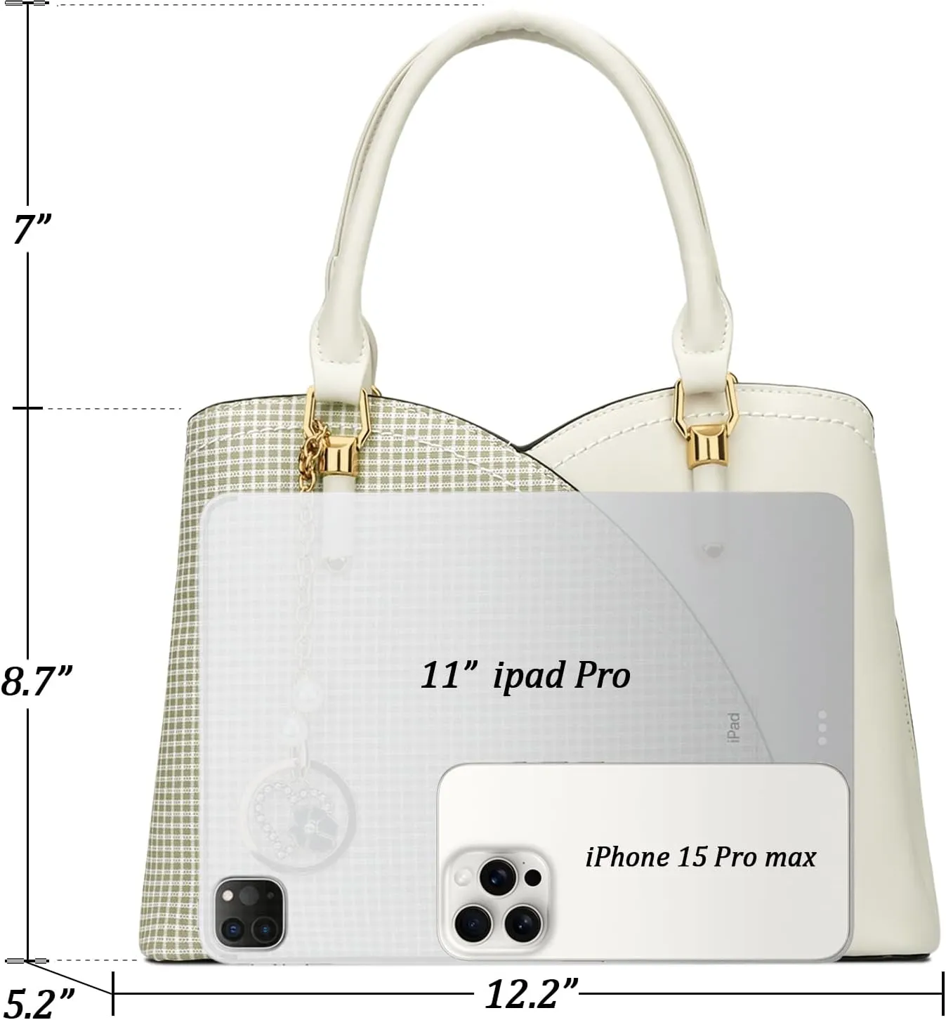 KKXIU Triple Compartments Purses and Handbags for Women Fashion Ladies Satchel Shoulder Top Handle Bag