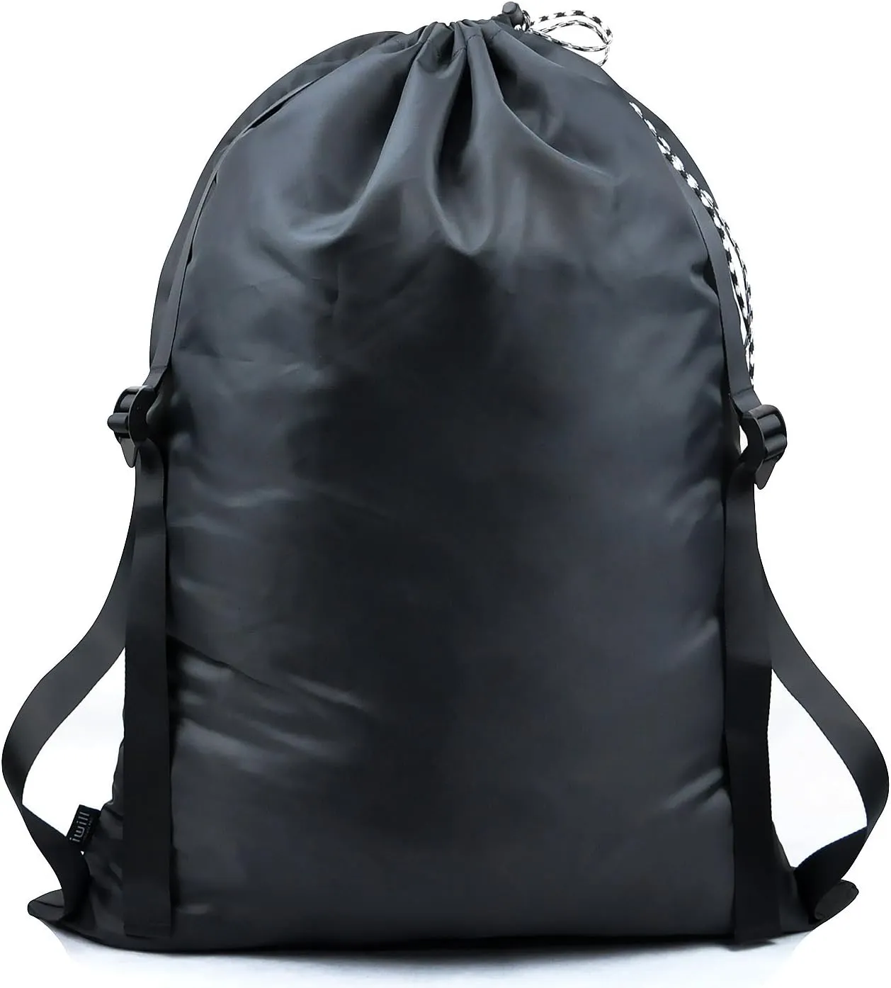 Laundry Backpack with Adjustable Shoulder Straps, Drawstring Laundry Storage Bags for in Launderettes, laundromat, College Dorm Room, Black