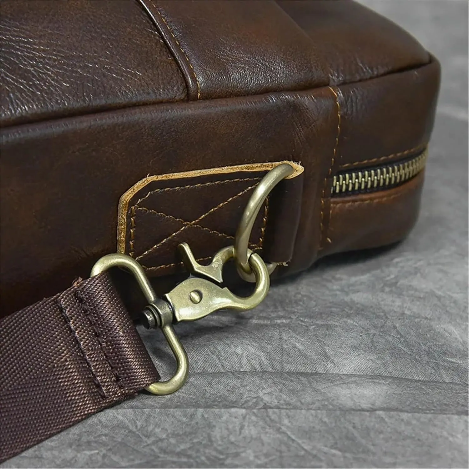Leather Briefcase for Women Men's Business Briefcase Fit 15" PC Handbag Male Laptop Handbag A4 Office Man Crossbody Bag
