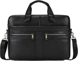 Leather Briefcase for Women Men's Business Briefcase Fit 15" PC Handbag Male Laptop Handbag A4 Office Man Crossbody Bag
