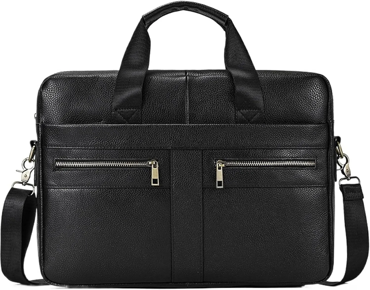 Leather Briefcase for Women Men's Business Briefcase Fit 15" PC Handbag Male Laptop Handbag A4 Office Man Crossbody Bag