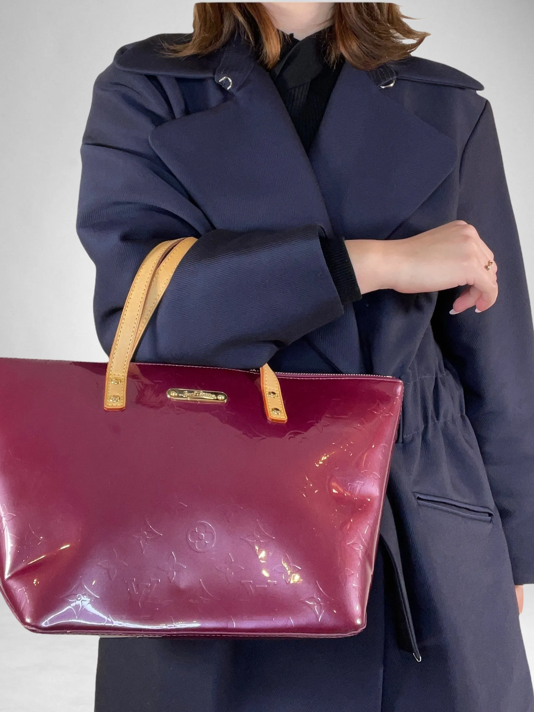Louis Vuitton Burgundy Vernis Leather “Bellevue” Tote