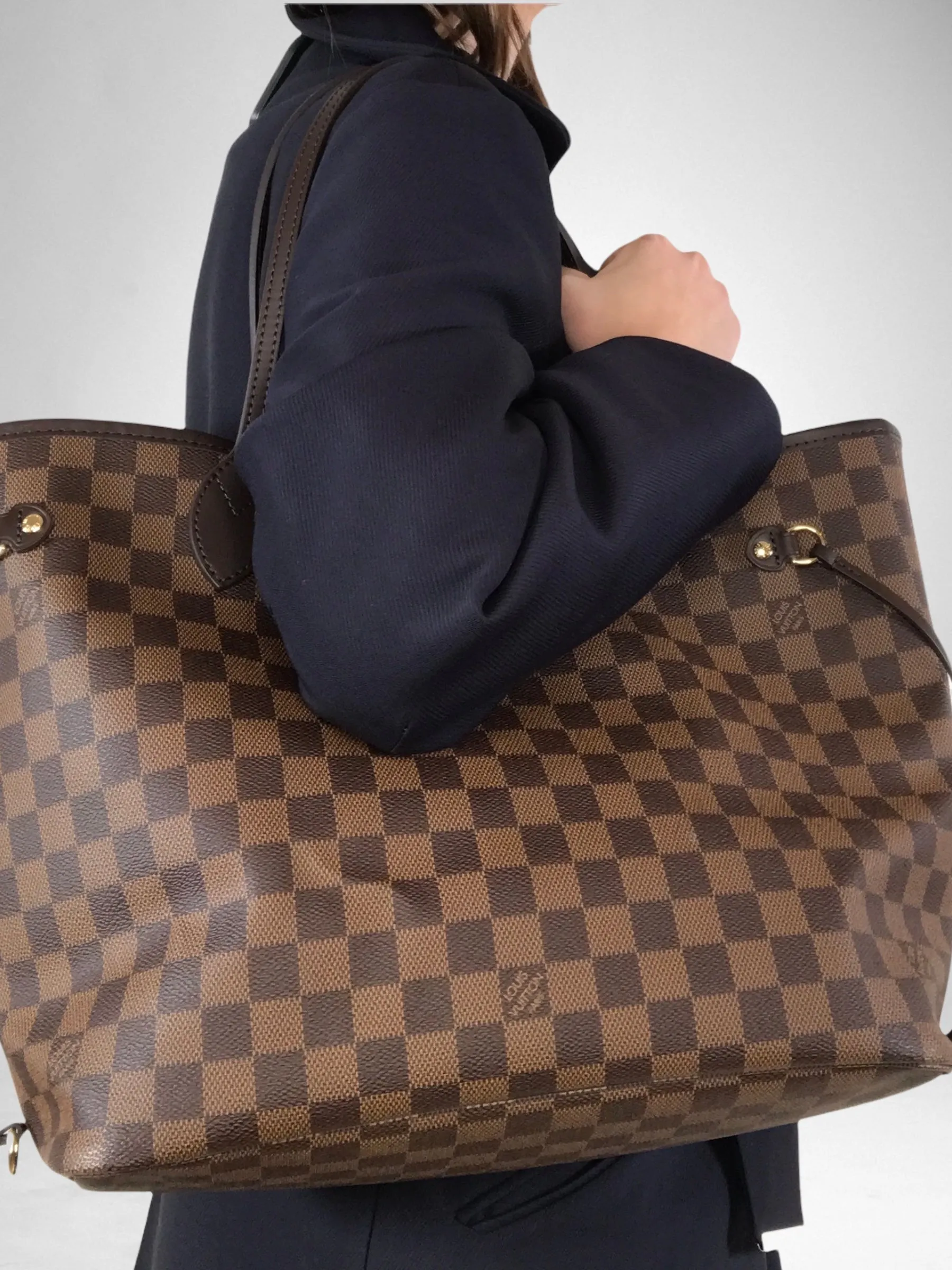 Louis Vuitton Damier Ebene Canvas Neverfull MM - Pink Lining