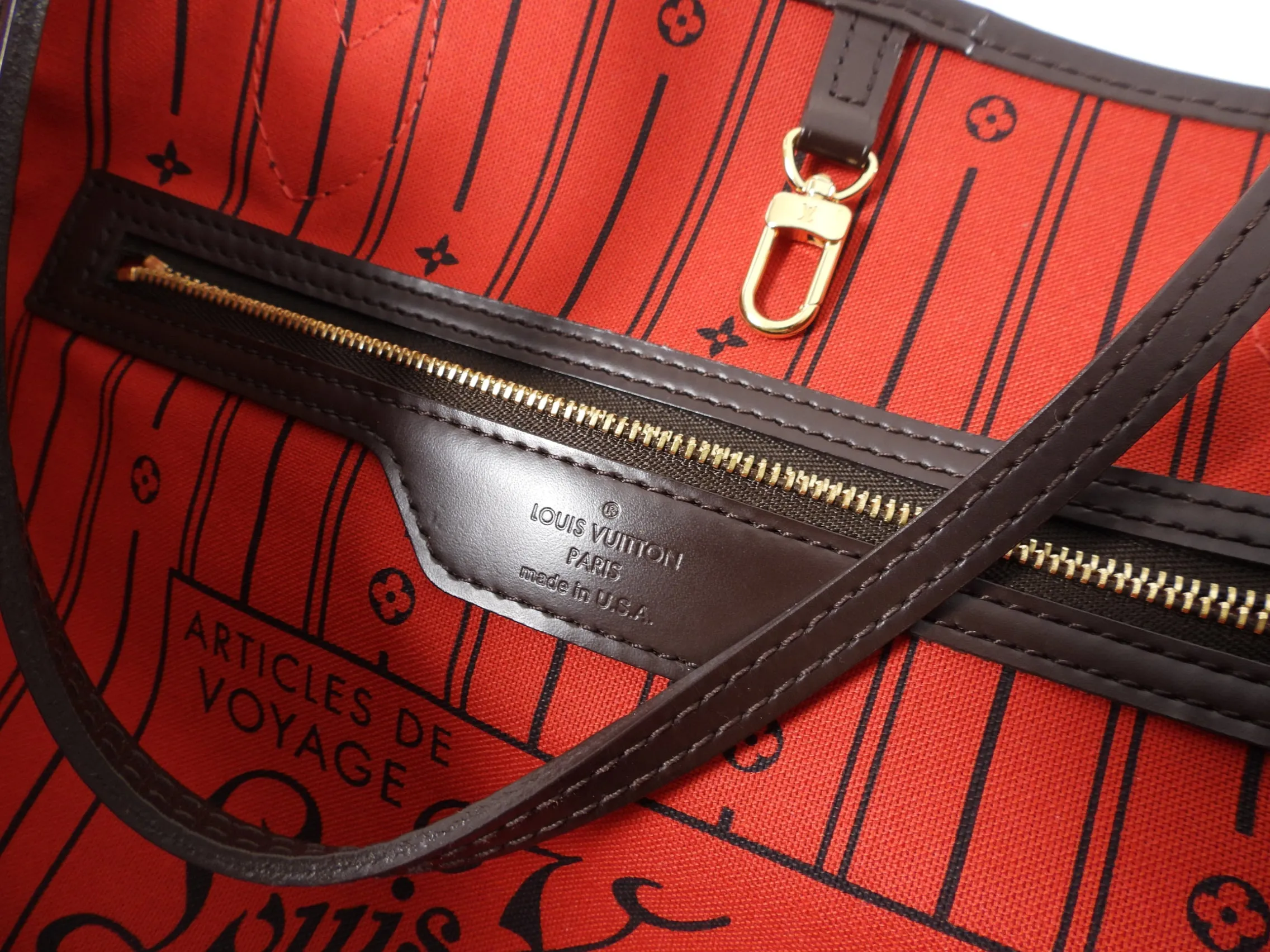 Louis Vuitton Damier Ebene Neverfull GM Tote Bag