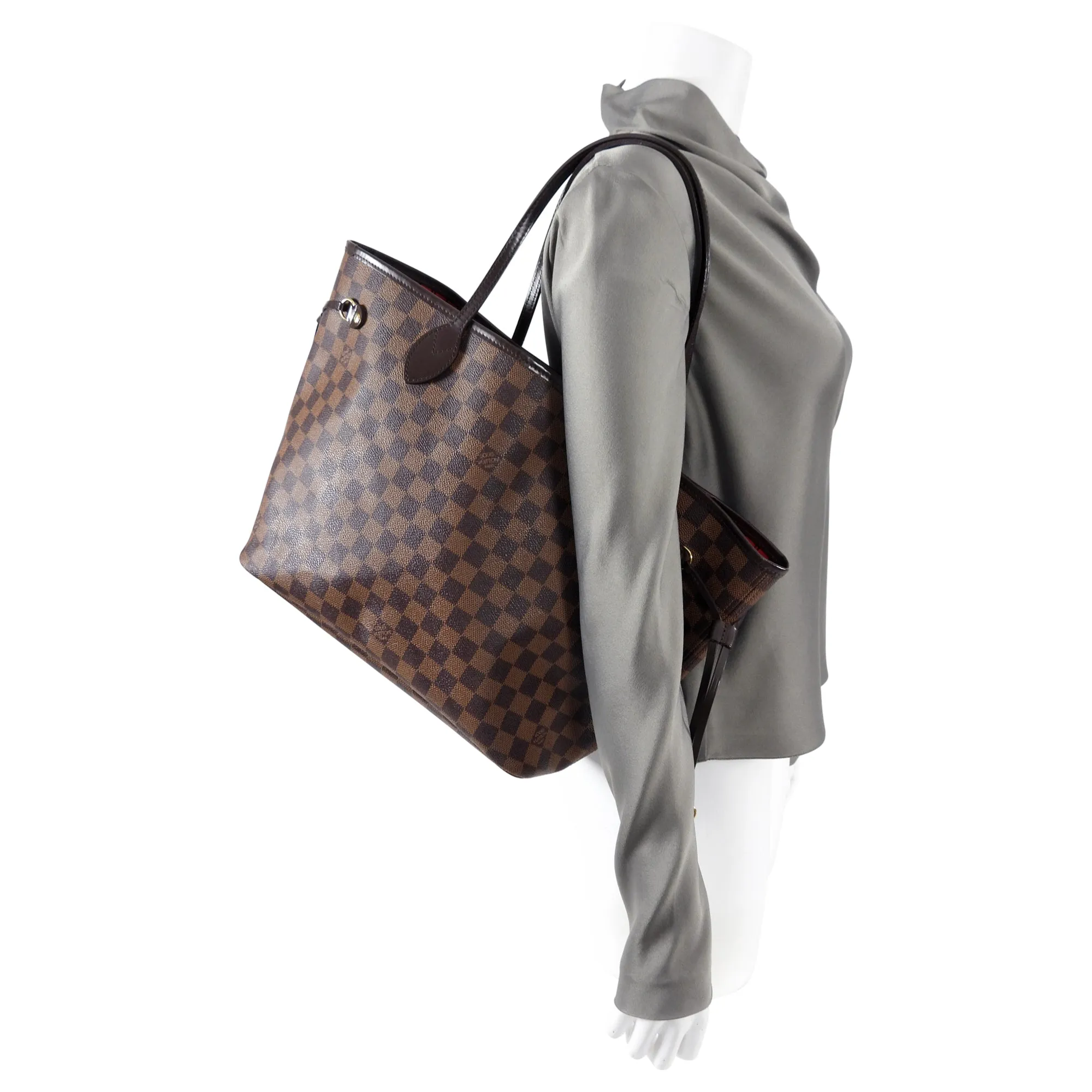Louis Vuitton Damier Ebene Neverfull MM Tote Bag
