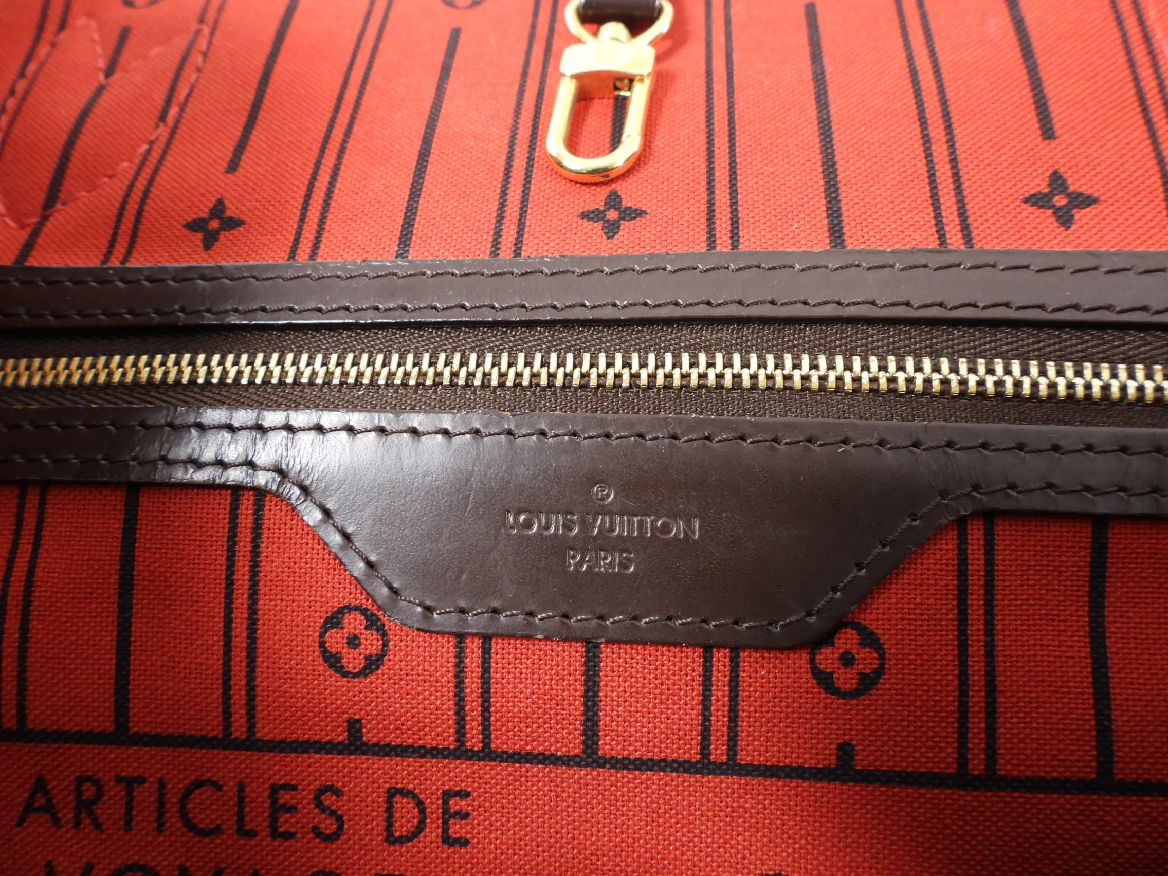 Louis Vuitton Damier Ebene Neverfull MM Tote Bag