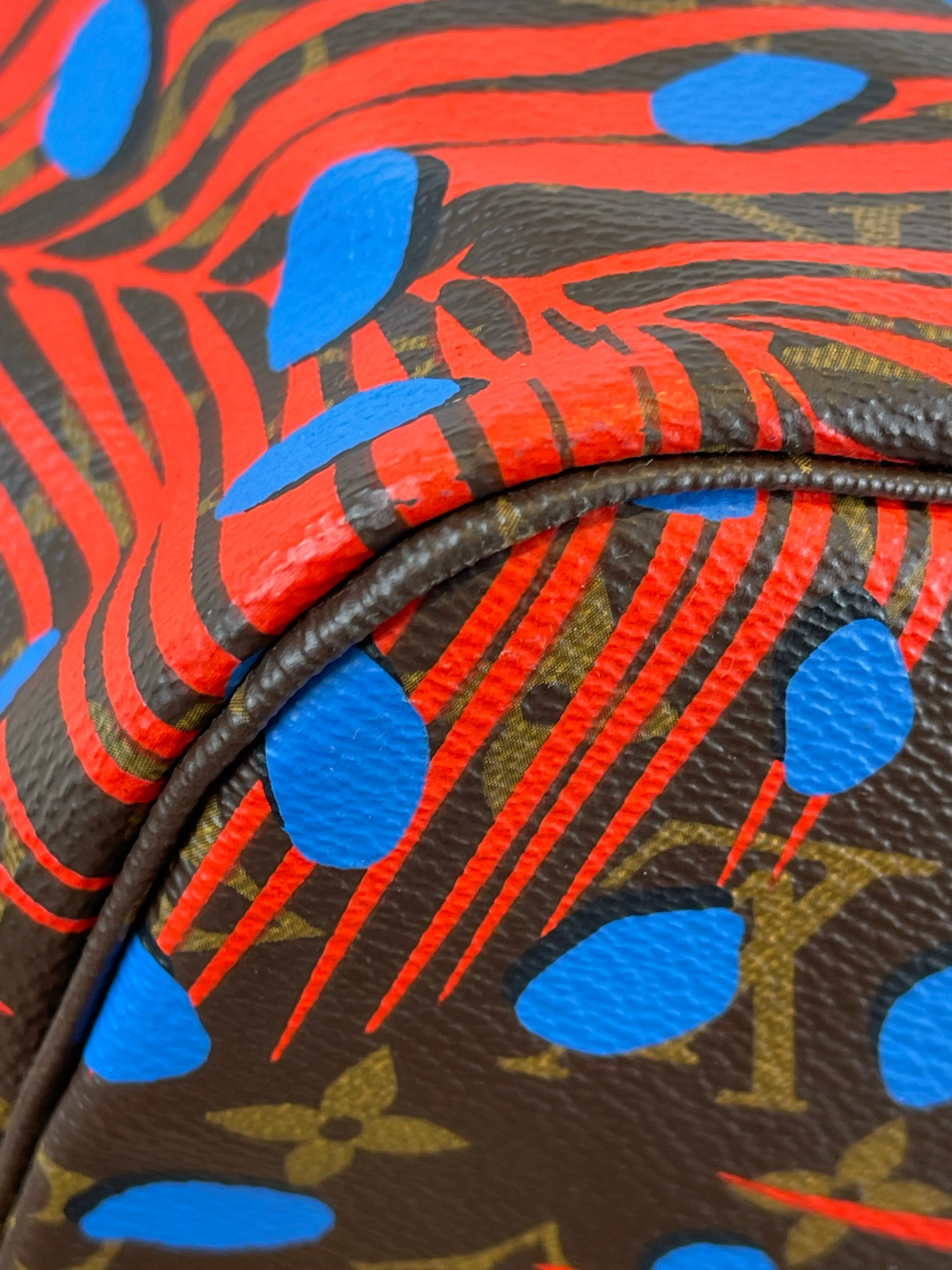 Louis Vuitton Limited Edition Palm Print Neverfull MM - Red Lining
