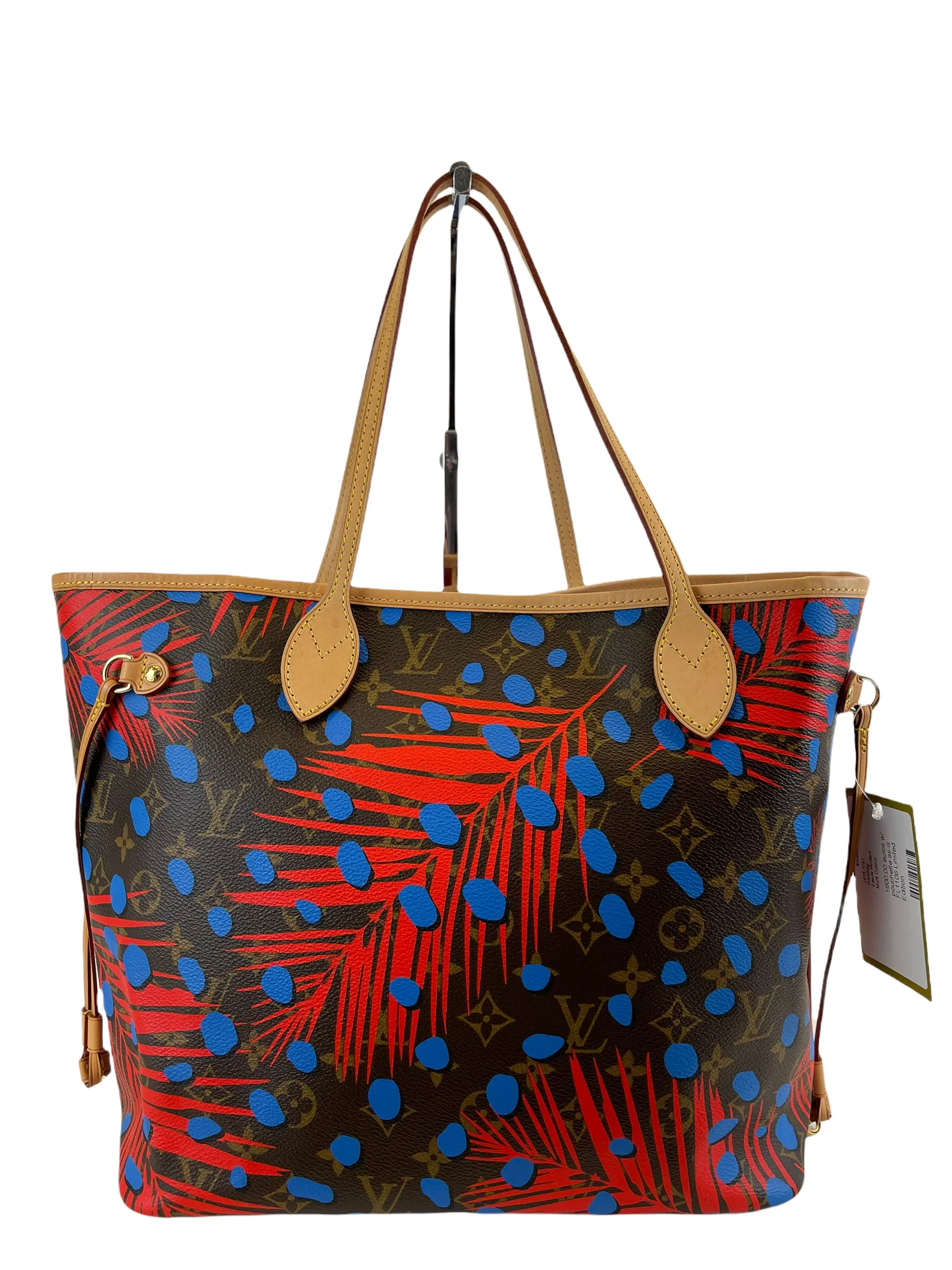 Louis Vuitton Limited Edition Palm Print Neverfull MM - Red Lining