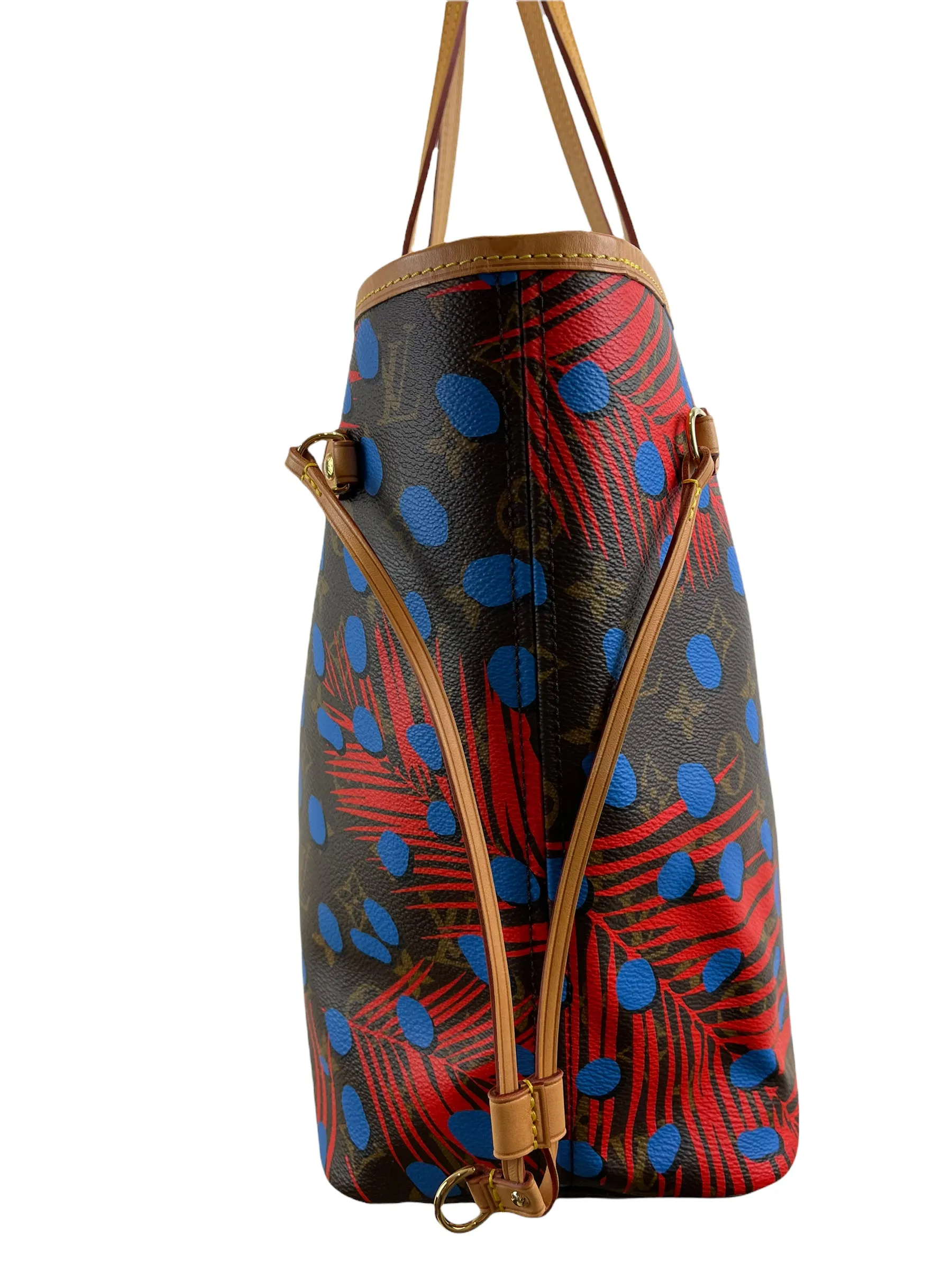 Louis Vuitton Limited Edition Palm Print Neverfull MM - Red Lining