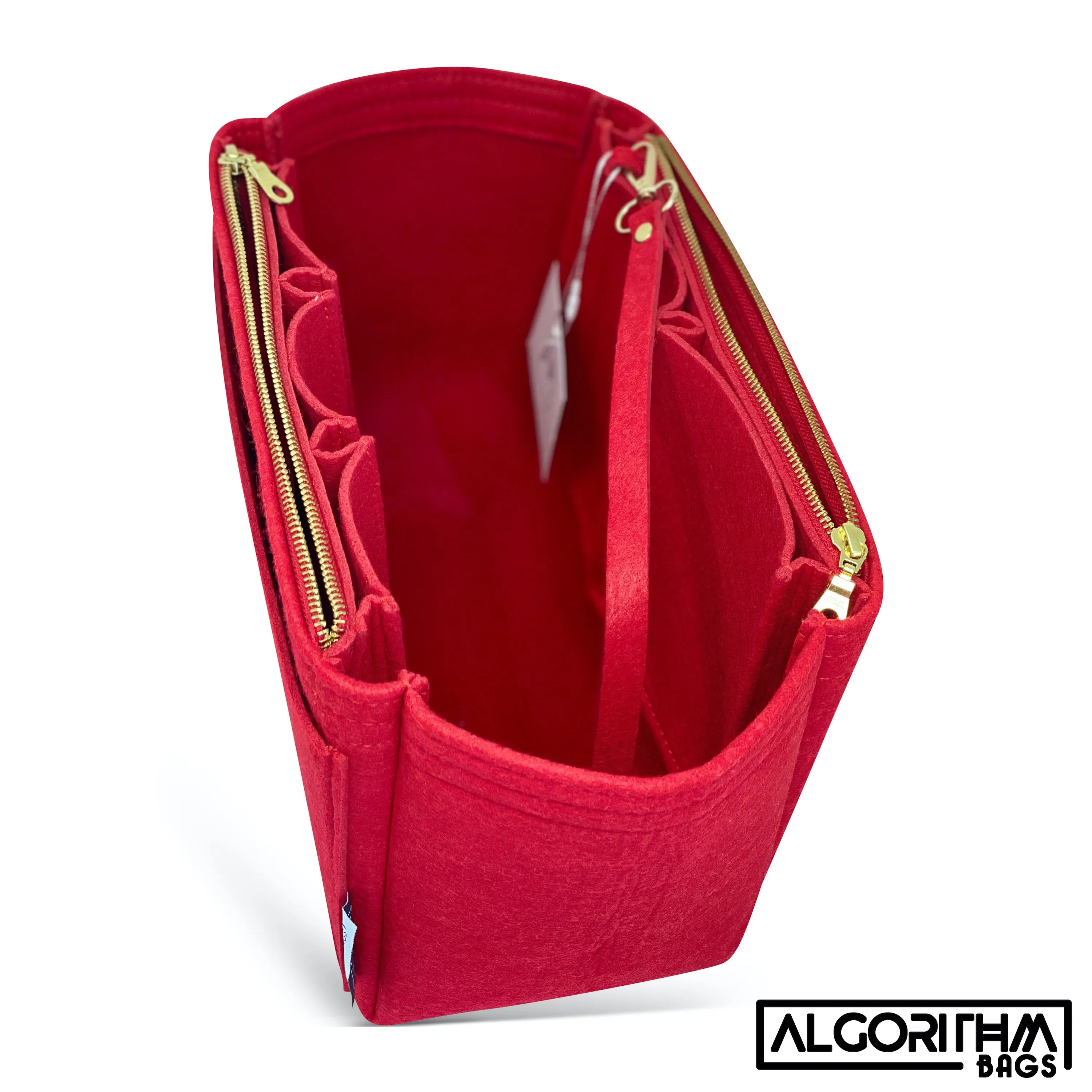 LV Neverfull NF GM Purse Organizer with Zippers, Cherry Red Only @AlgorithmBags® for Louis Vuitton, 3mm Felt