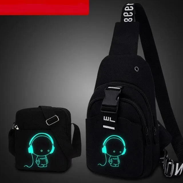Multifunction Fashion Men women Crossbody Bags USB Charging Chest Pack
