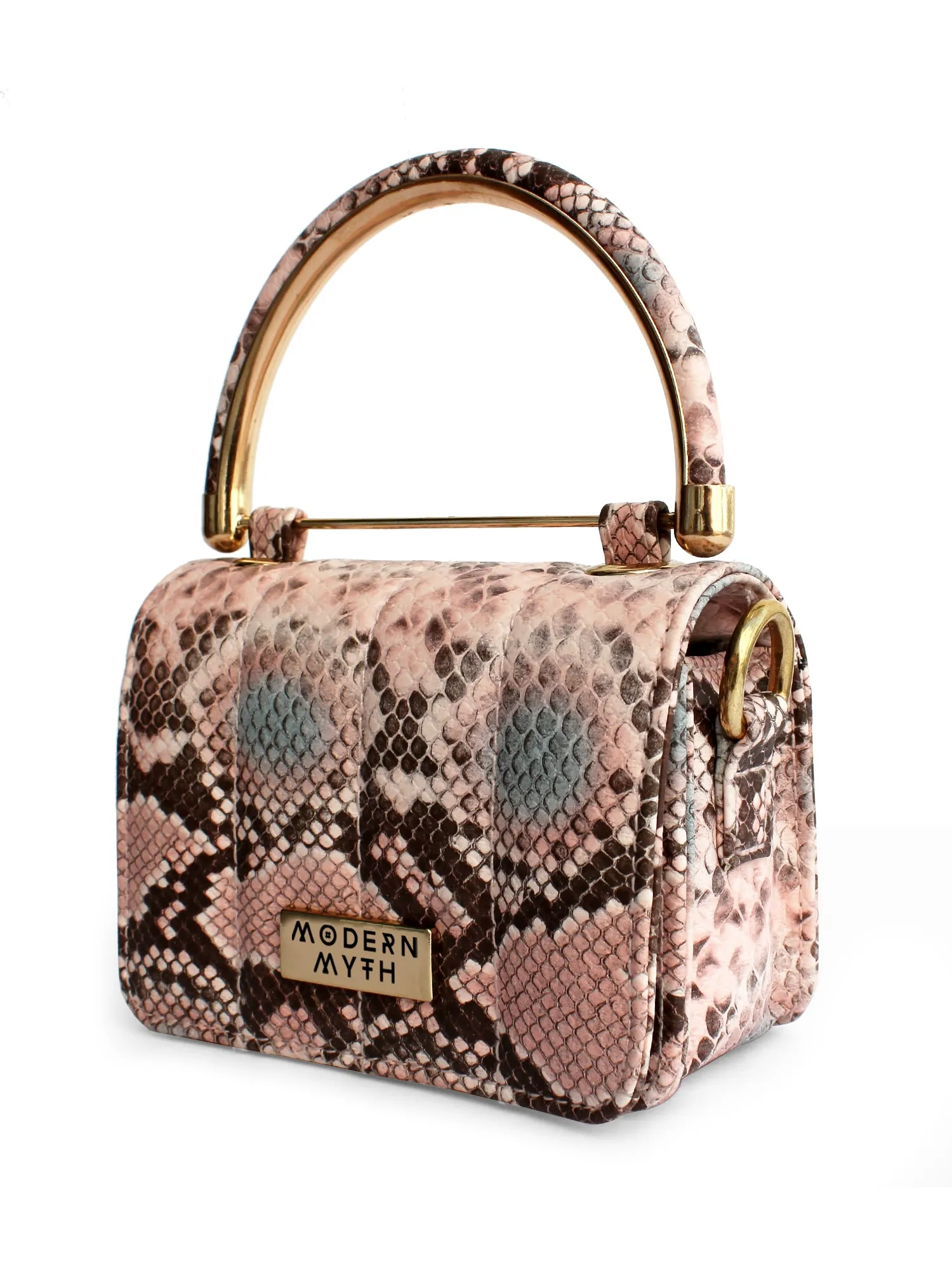 Nano Pink Snake Print Mini Box Bag | Modern Myth