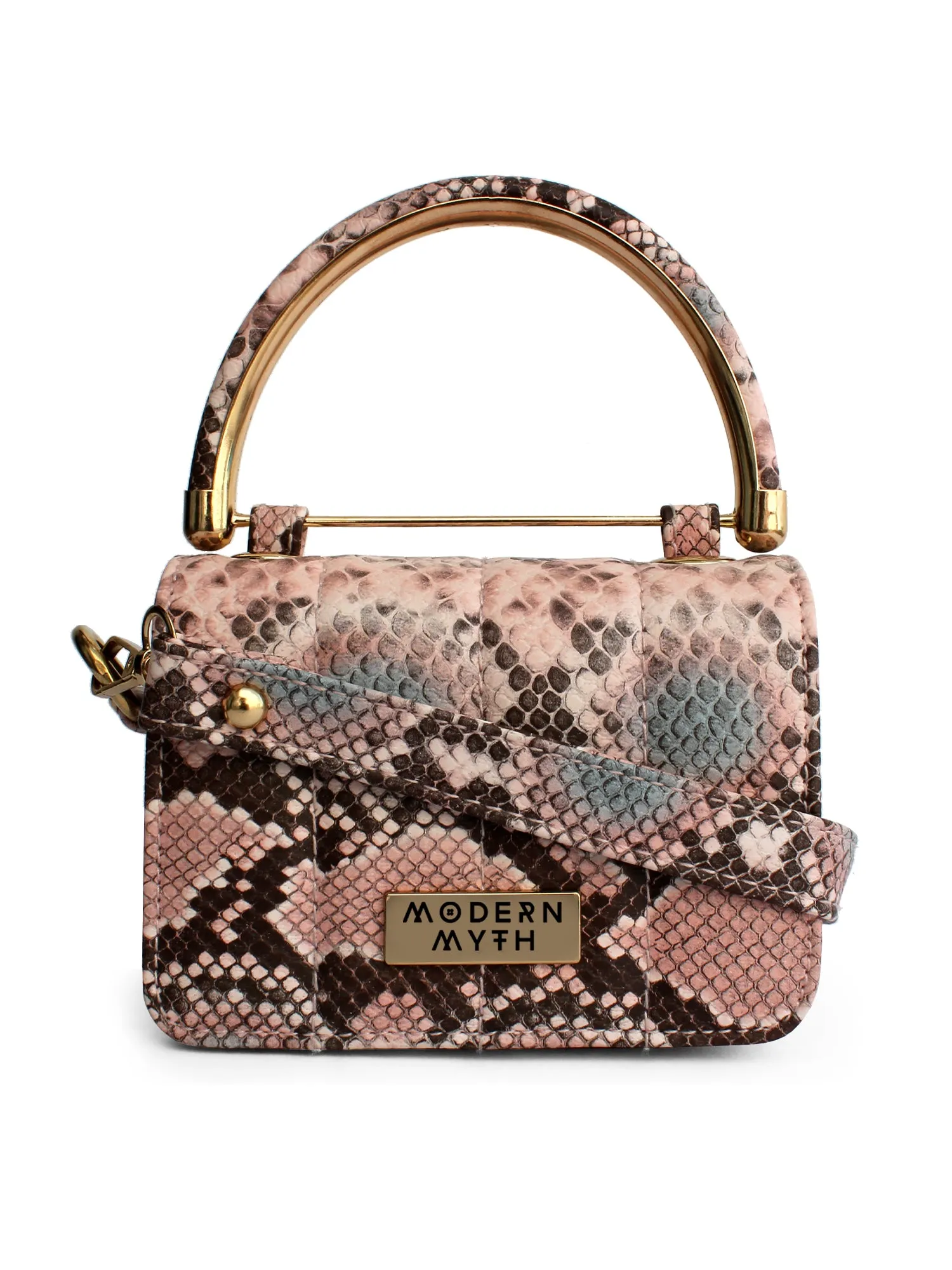 Nano Pink Snake Print Mini Box Bag | Modern Myth