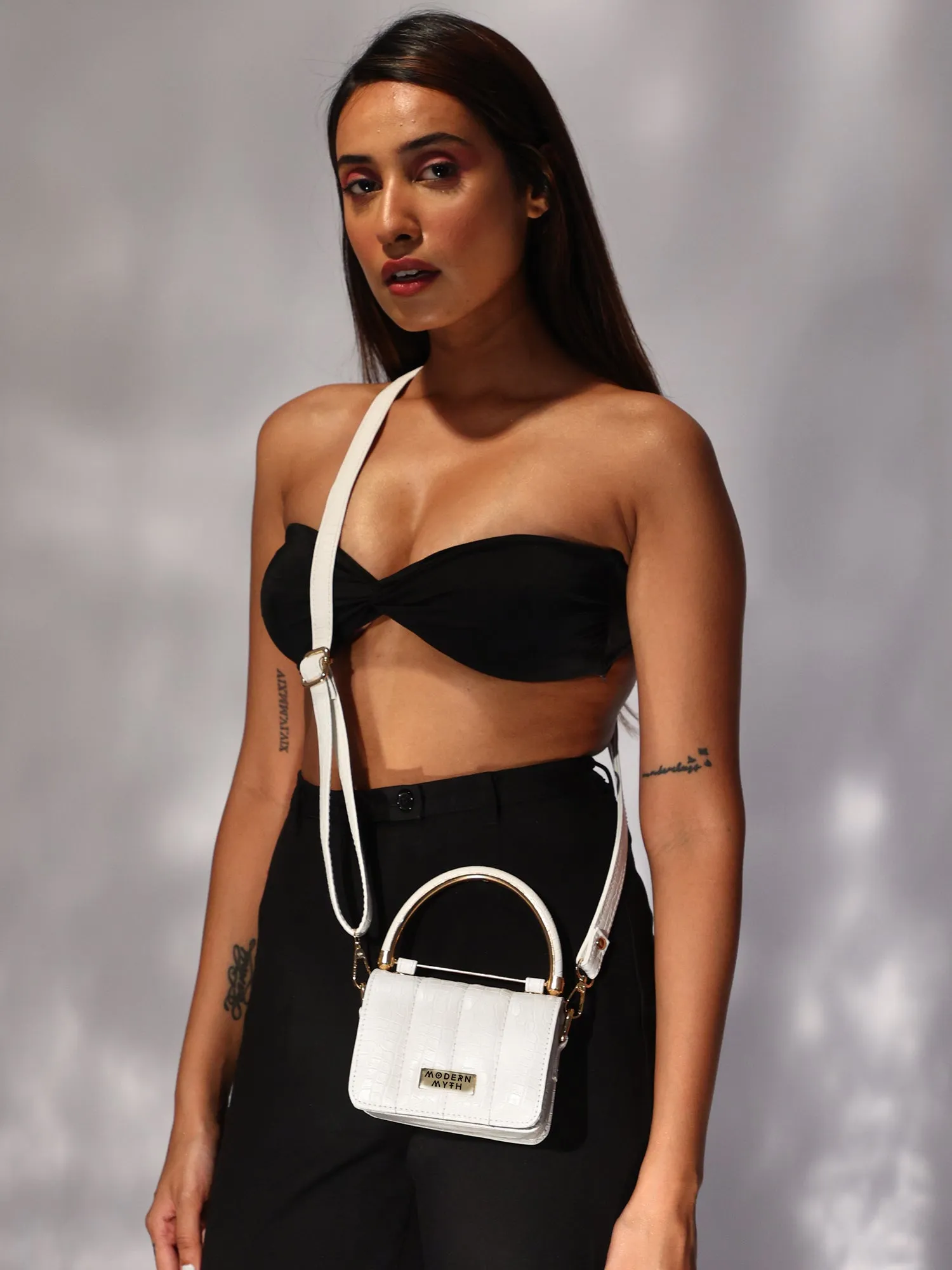 Nano White Mini Box Bag | Modern Myth