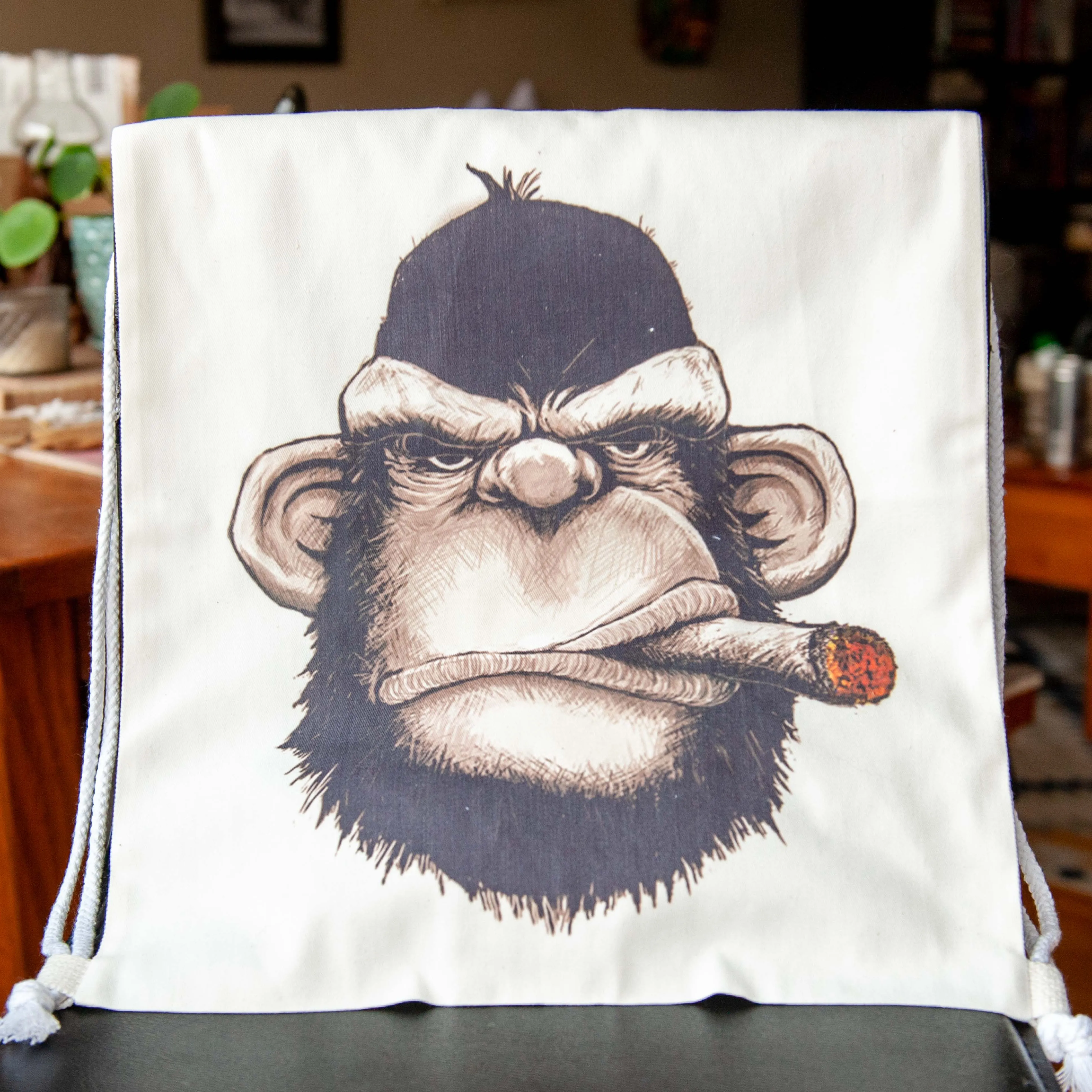 No Monkey Business Drawstring Bag