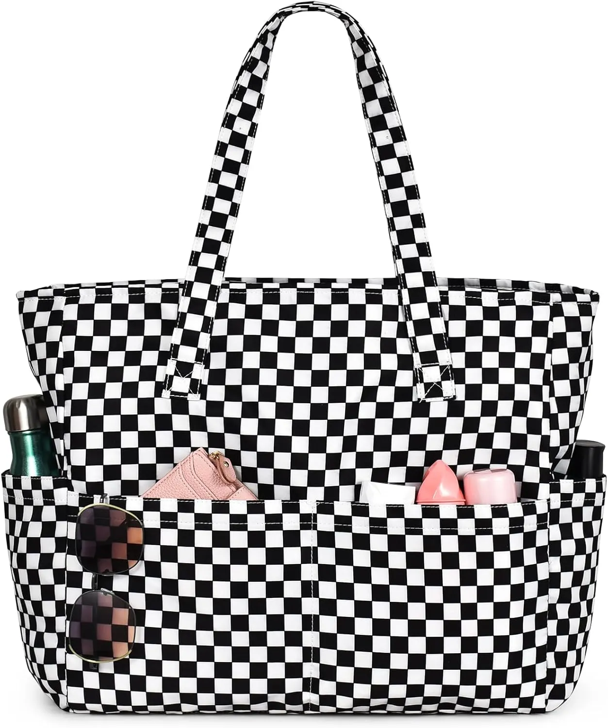 oscaurt Beach Bags for Women Large Waterproof Sandproof Beach Tote Swim Pool Bag with Zipper for Travel Vacation Essentials