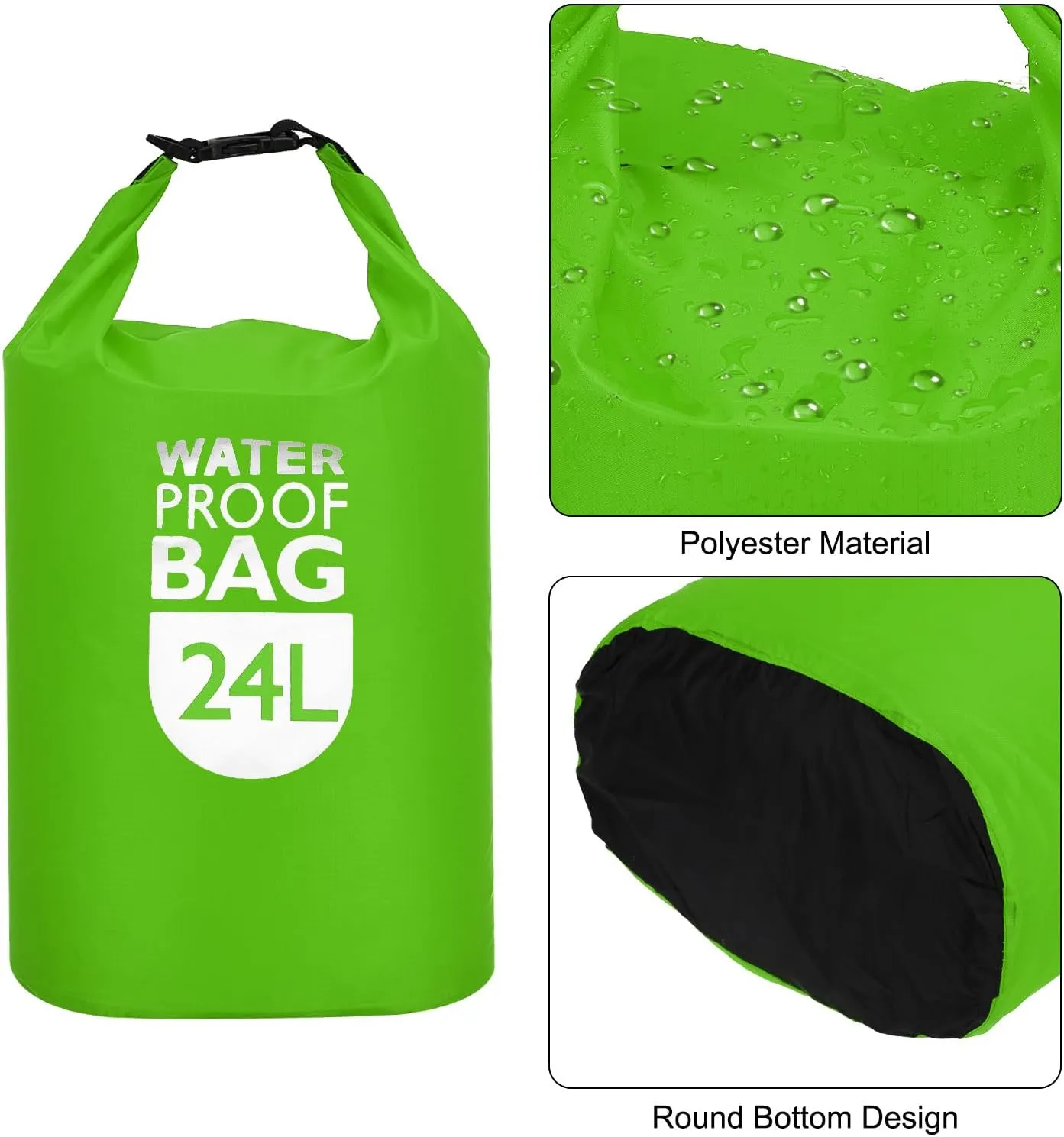 PATIKIL 24L Waterproof Dry Bag, Portable Dry Sack Roll Top Bag Lightweight Dry Storage Bag for Gym Kayaking Hiking Swimming Camping, Fruit Green