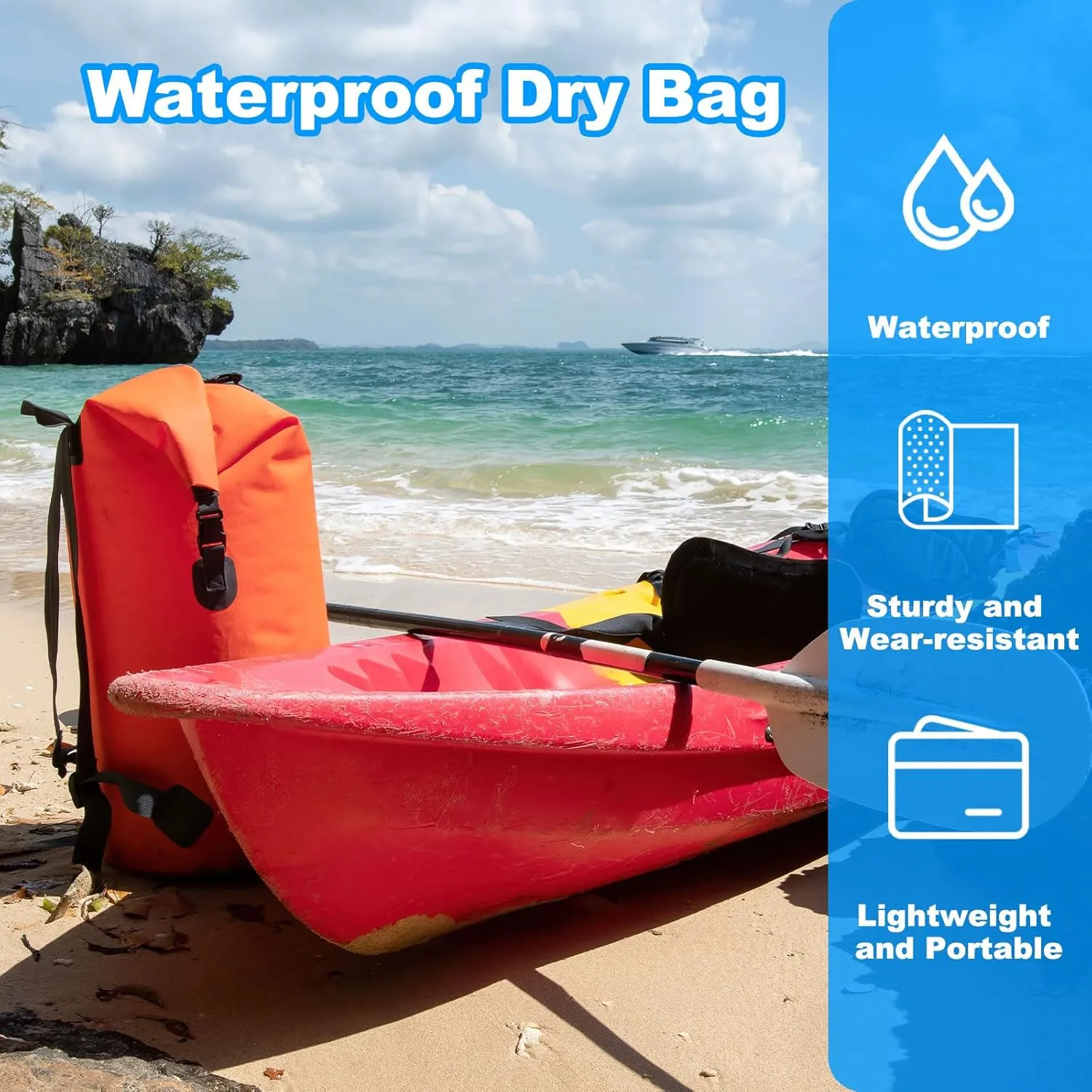 PATIKIL 24L Waterproof Dry Bag, Portable Dry Sack Roll Top Bag Lightweight Dry Storage Bag for Gym Kayaking Hiking Swimming Camping, Fruit Green