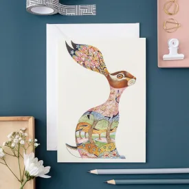 Pink Hare Note Card