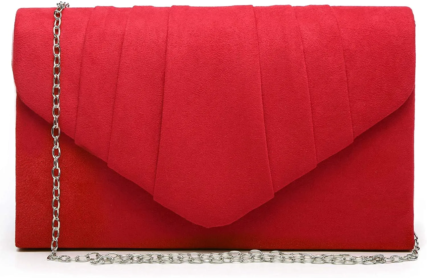 Pleated Camel Velvet Envelope Clutch Handbag Bridal Purse